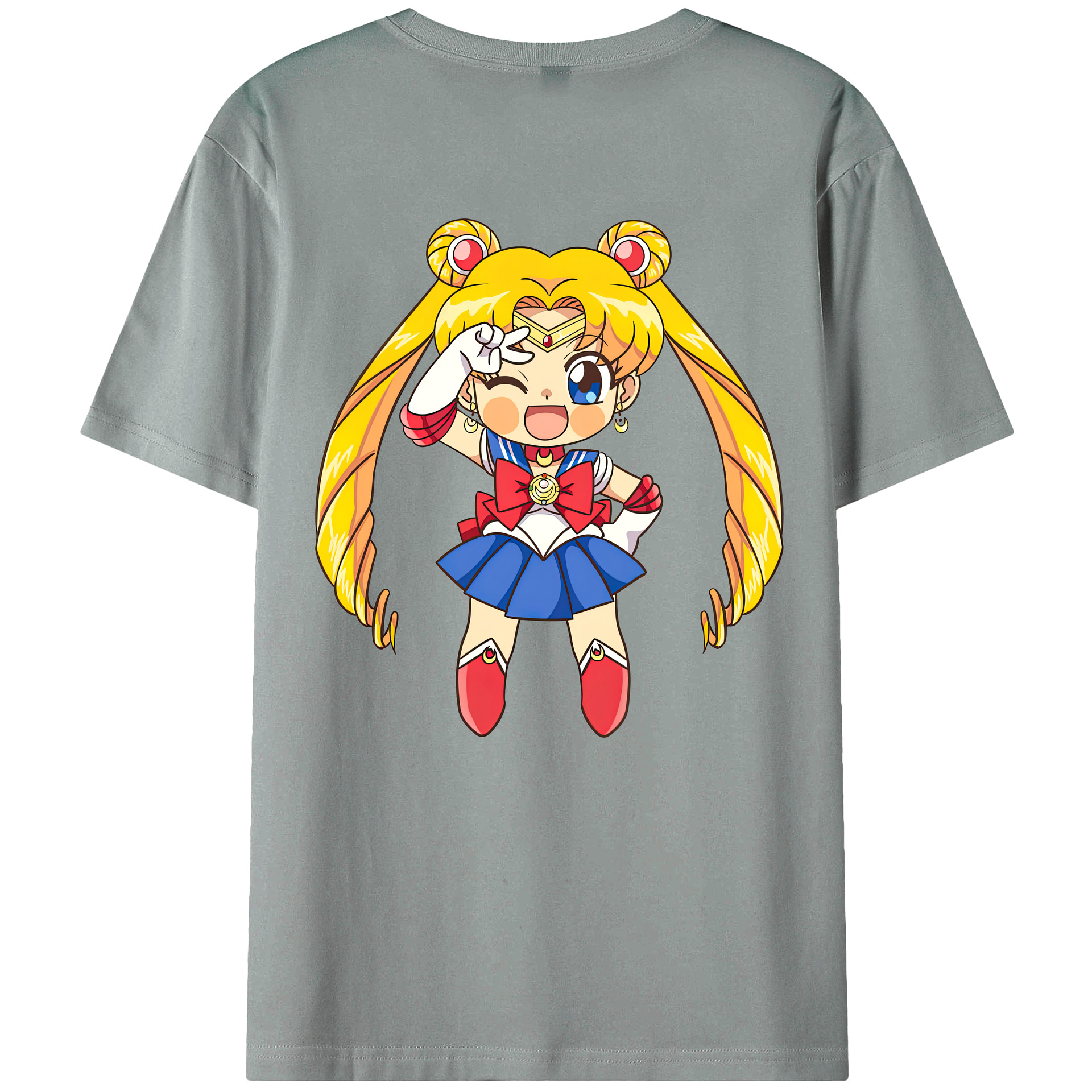 （画像用） 美少女戦士セーラームーン 月野 うさぎ つきの うさぎ Sailor Moon Tsukino Usagi 綿100％ メンズ半袖Tシャツ（バックプリント） 通気性